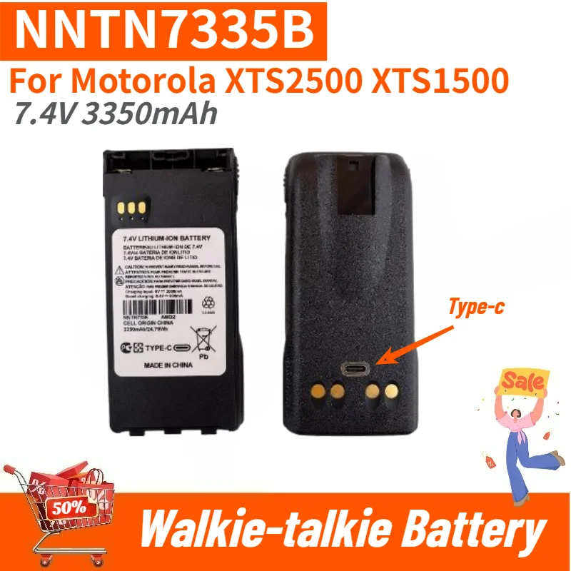 NNTN7335B Battery 7.4V 3350mAh Type-c For Motorola XTS2500 XTS1500 Walkie‑talkie High Quality Replacement Battery