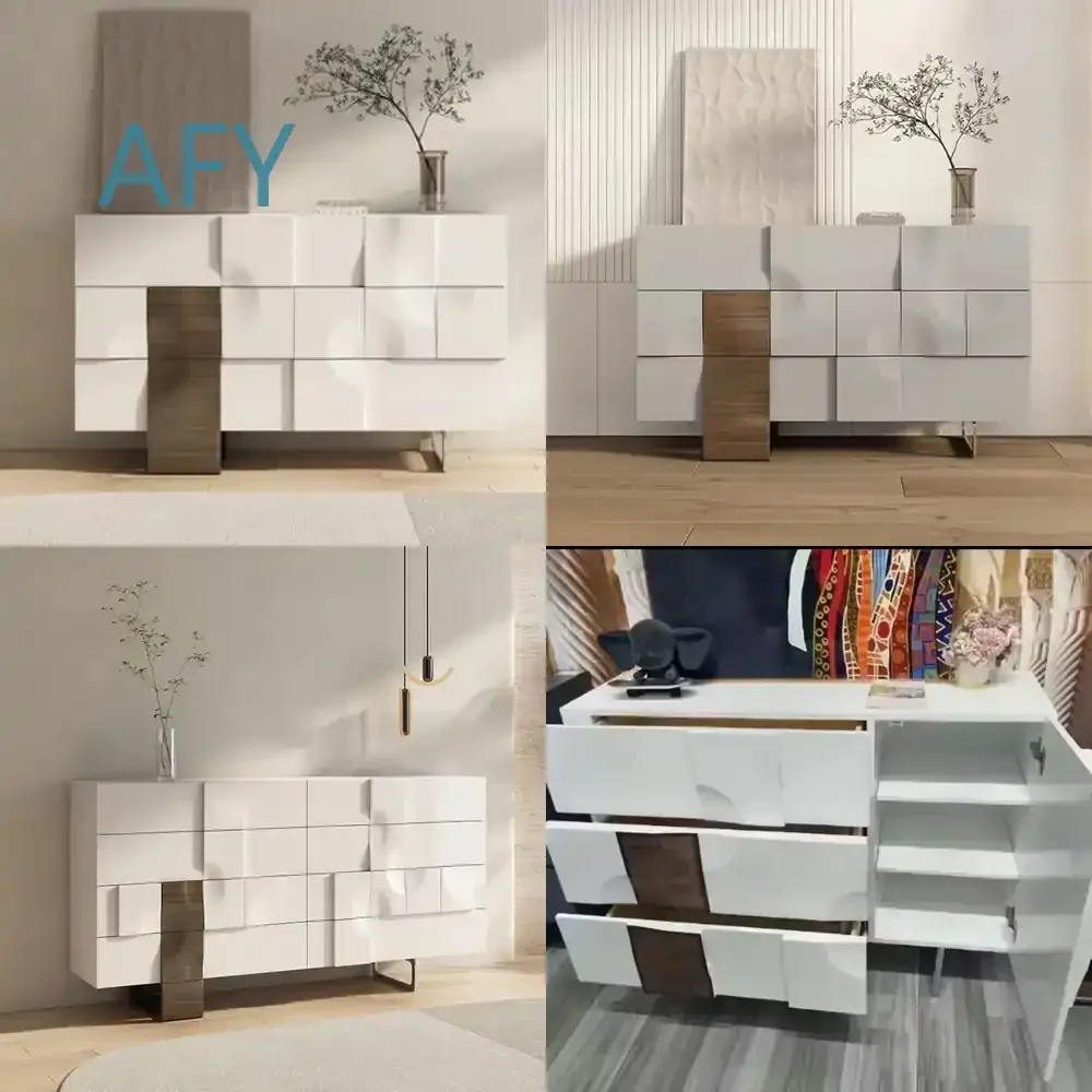 Italian Style Luxury Solid Wood Chest of Drawers for Entryway Hallway Partition Multi Functional Storage Cabinet for Living