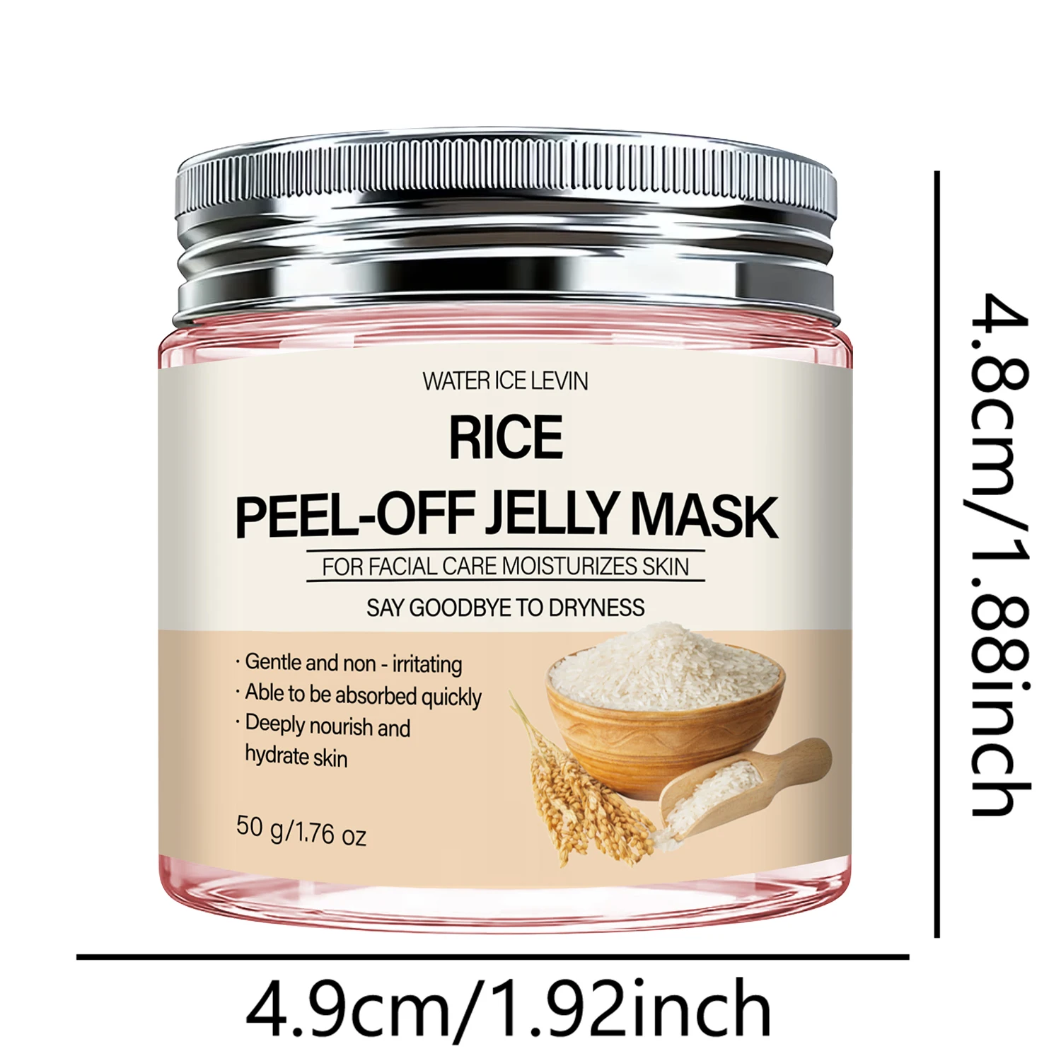Rice Peel-Off Jelly Mask Deep Hydration Nourishment. Gentle Quick Absorb. Say Goodbye Dryness. Watericelevin 50g. - view 6