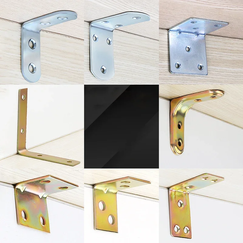 L/Straight Shape Stainless Steel Corner Code 90 Degree Right Angle Fixed Bracket Connector Furniture Bed Frame Cabinet Support