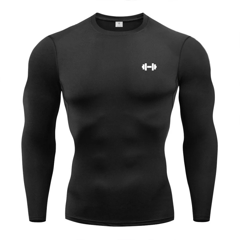 Compression T Shirt Men Spring Long Sleeve Sportswear Training Exercise T-shirt Elastic Quick Dry Sport Tops Gym Workout Shirts