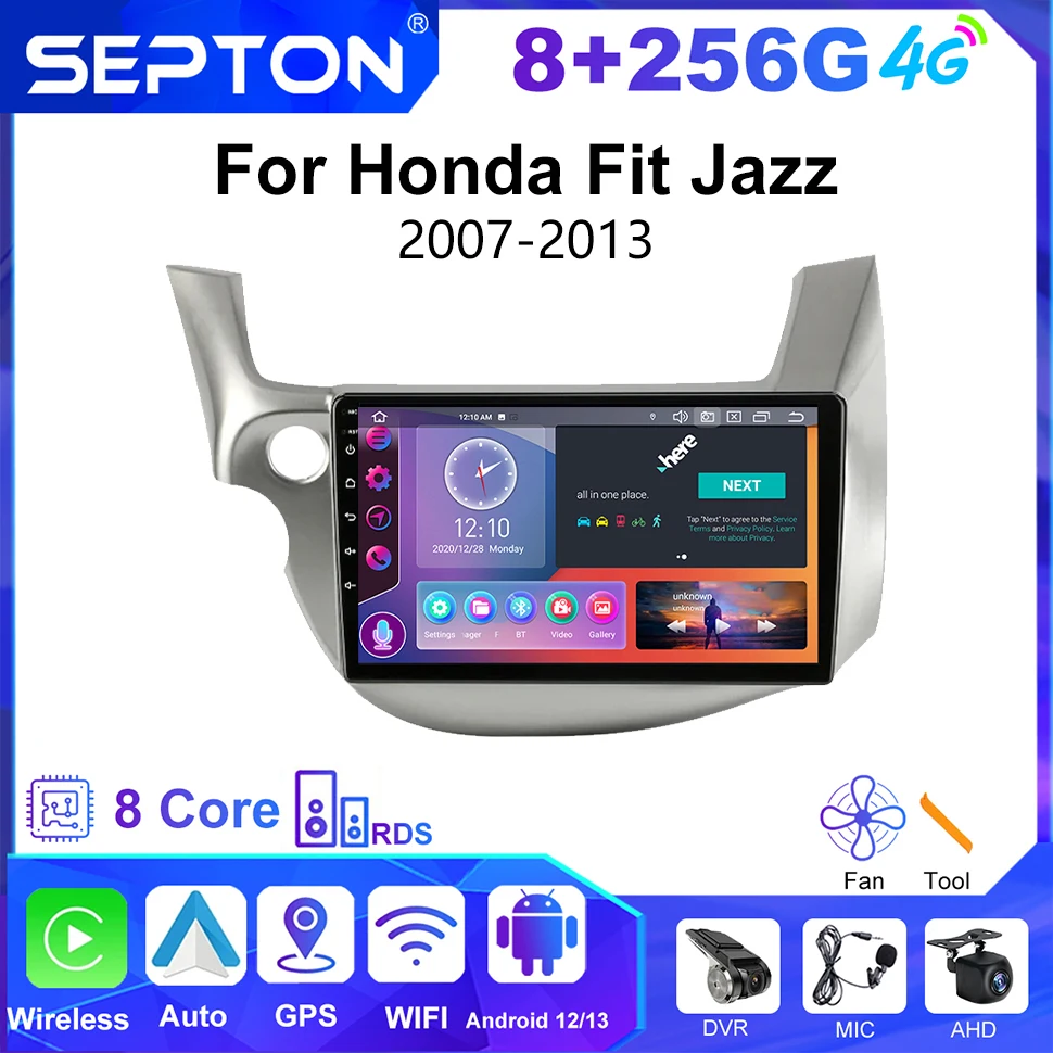 

SEPTON Car Radio Player for Honda Fit Jazz 2007-2013 Navigation Stereo GPS Multimedia CarPlay Android Auto Vehicle Audio Systems