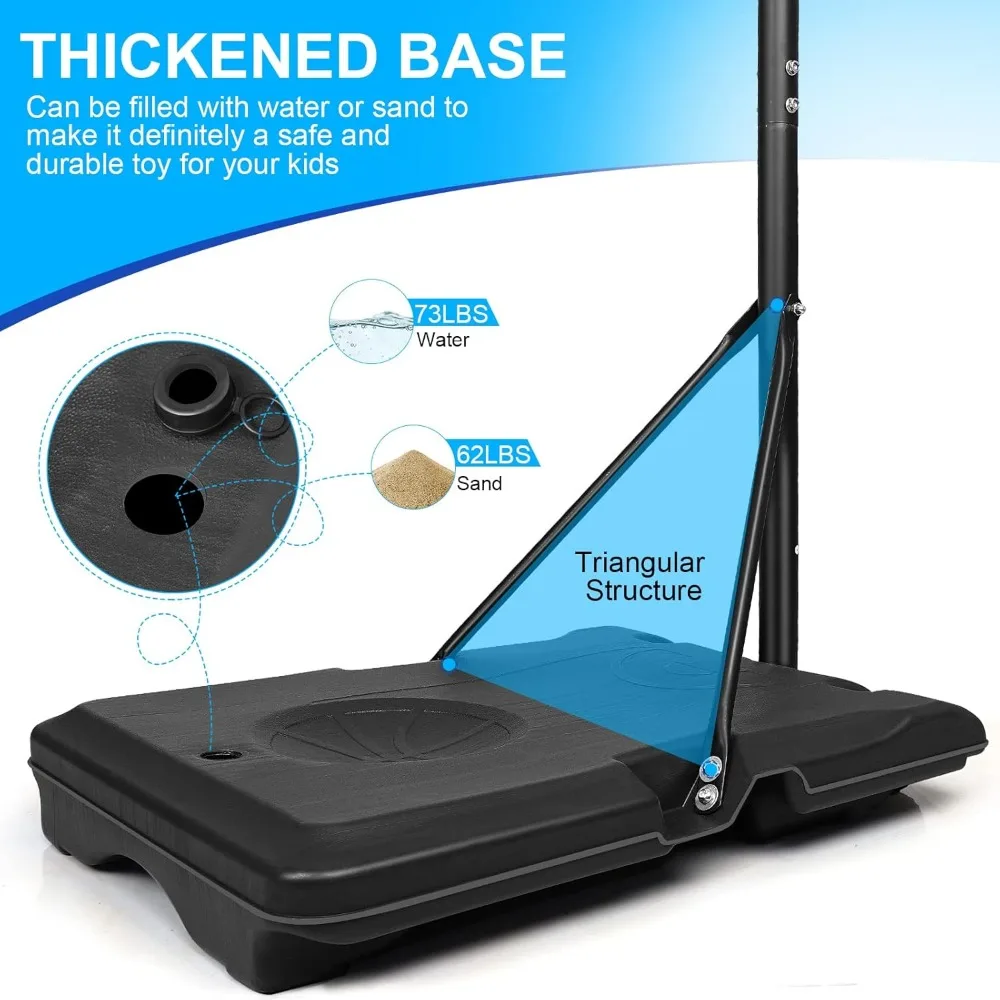 ティーンエイジャー向け高さ調節可能（4.8～7.7フィート/5.6～7フィート）バスケットゴール、28インチバックボード、ポータブルバスケットゴールシステム、使用方法