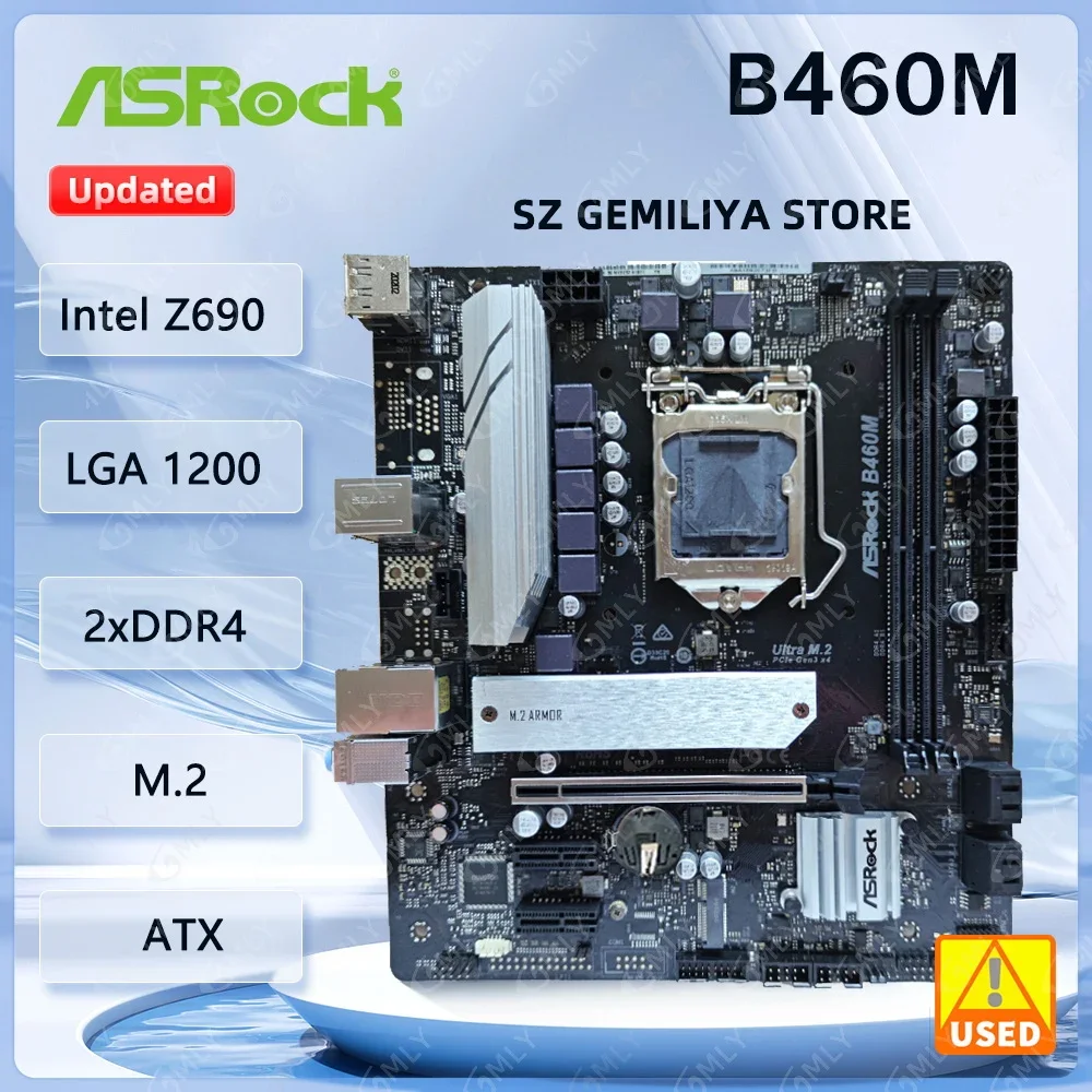 Placa base ASROCK B460M LGA 1200 Intel B460 2x DDR4 64GB M.2 Miro-ATX compatible con i5-10400 i7-10700T i5-10600K i3-10100 i3-10305 cp