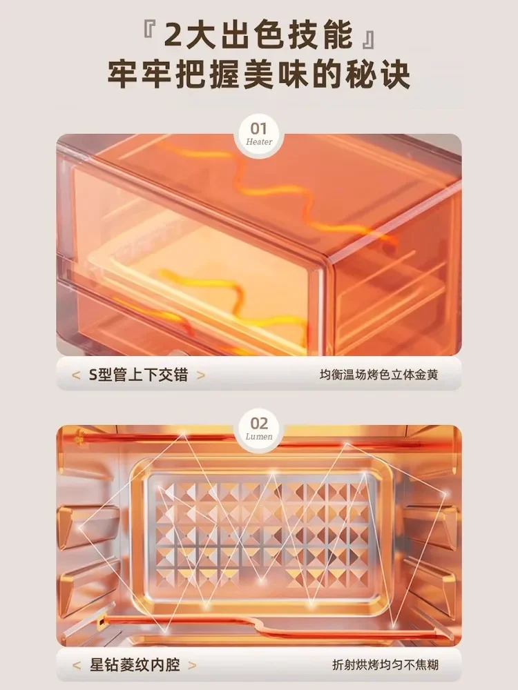 Novo forno de micro-ondas de grande capacidade de 16L, vaporizador pequeno três em um quatro em um, mini para uma pessoa, ajuste de botão duplo