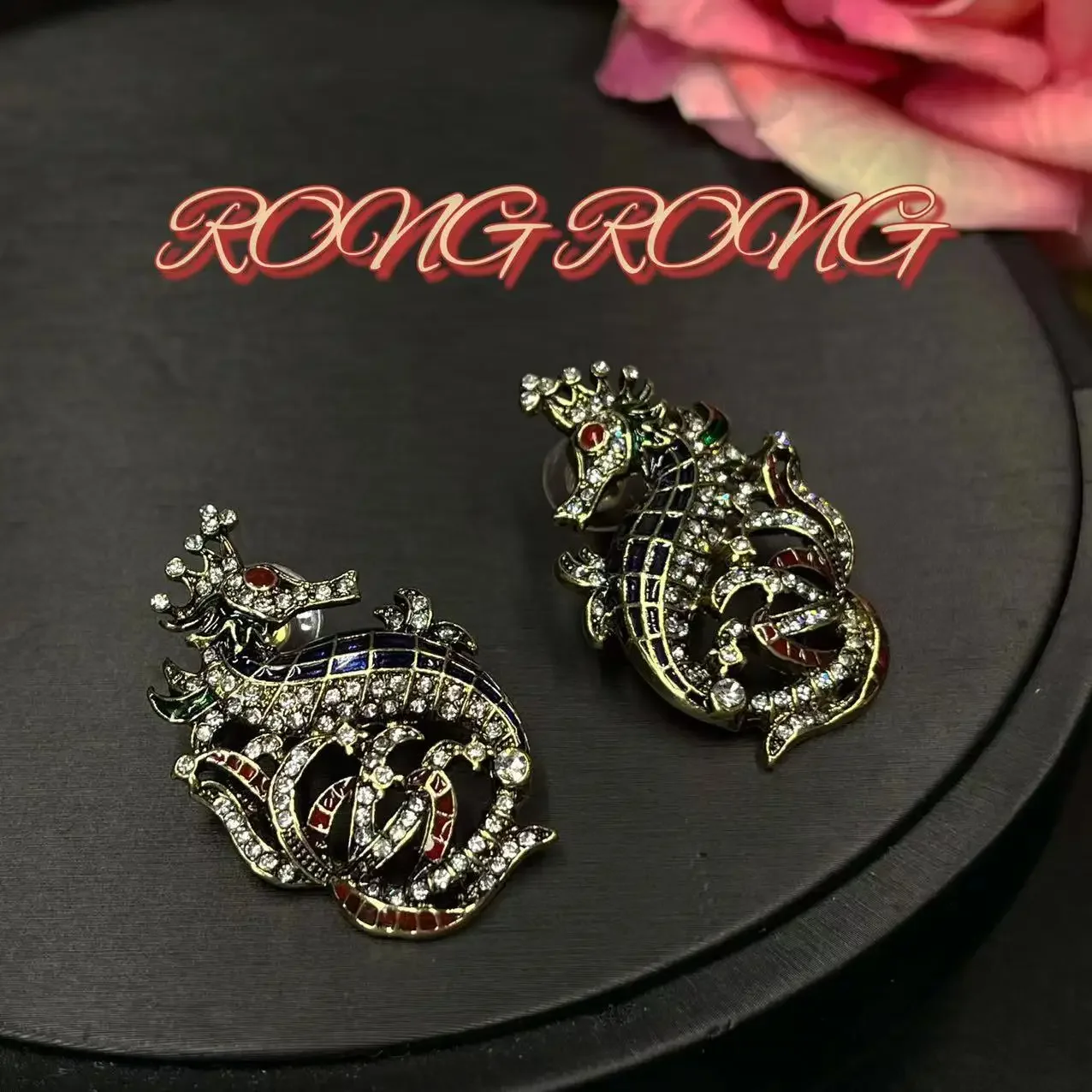 

Ретро сверхмощные серьги в форме морского конька с бриллиантами крупные и высококачественные серьги в винтажном стиле