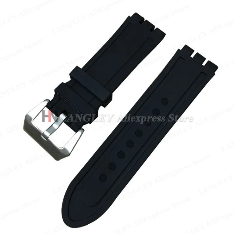 لينة المطاط حزام ل سواتش ل YOS440 413 424 440 447 لينة سيليكون حزام الساعات مقاوم للماء واجهة محدبة الرجال سوار 23*26 مللي متر
