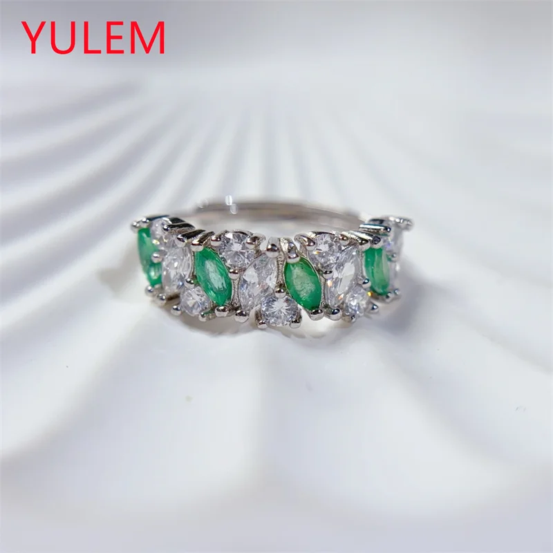 

100% стерлинговое серебро 925, горячая распродажа, простые цветные женские кольца с натуральным изумрудом для женщин