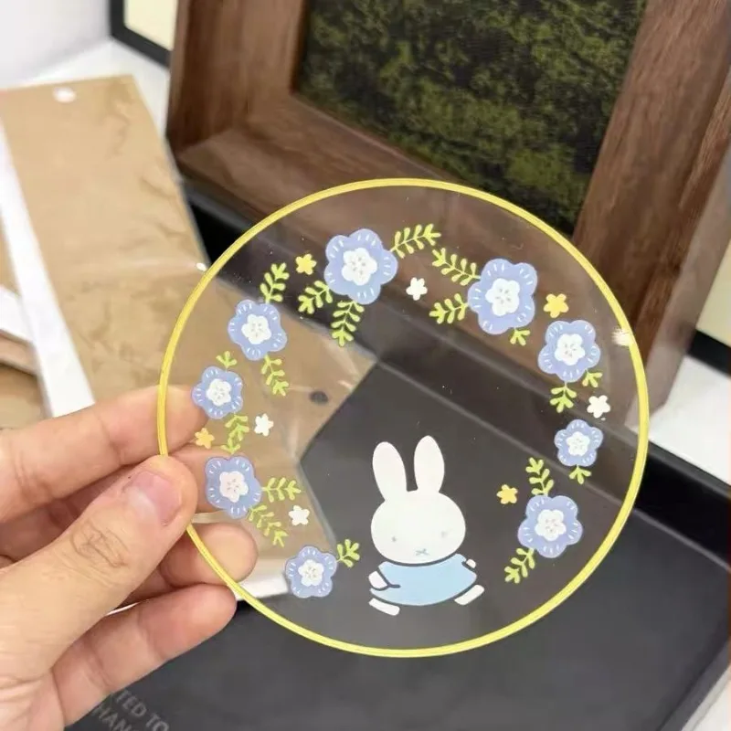 Kawaii Miffy Universal Acrylic Cup Lid & Coaster Set Round Cute Cartoon Cover Fits Most Mugs Dust Proof Drinkware Accessory view 3