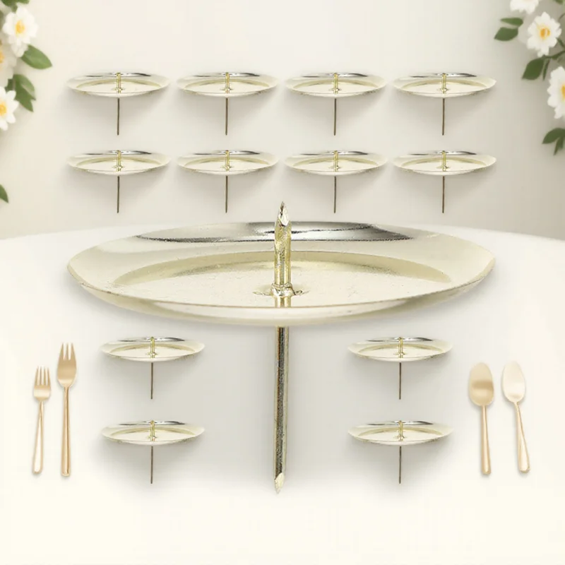 

20Pcs Small Holders Iron Tea Light Candlestick for Tabletop Decoration Desktop Base Home Atmosphere Decor