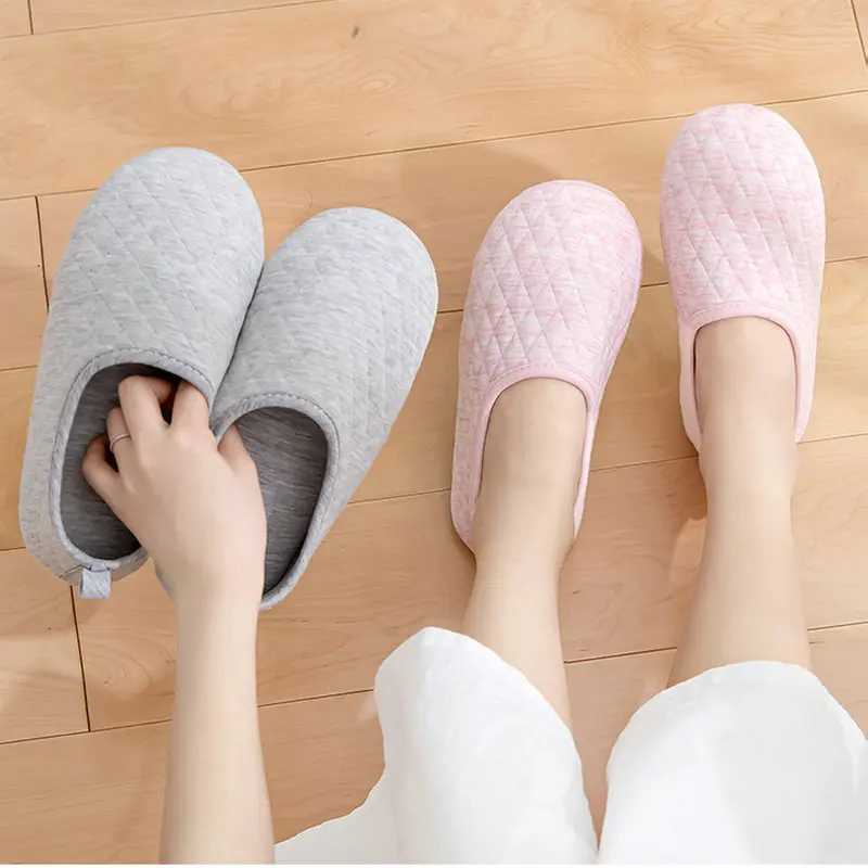 Spring Japanese Indoor Female Shoes for Pregnant Women Soft Bottom Non-Slip Summer Thin Mute Cotton Floor Slippers