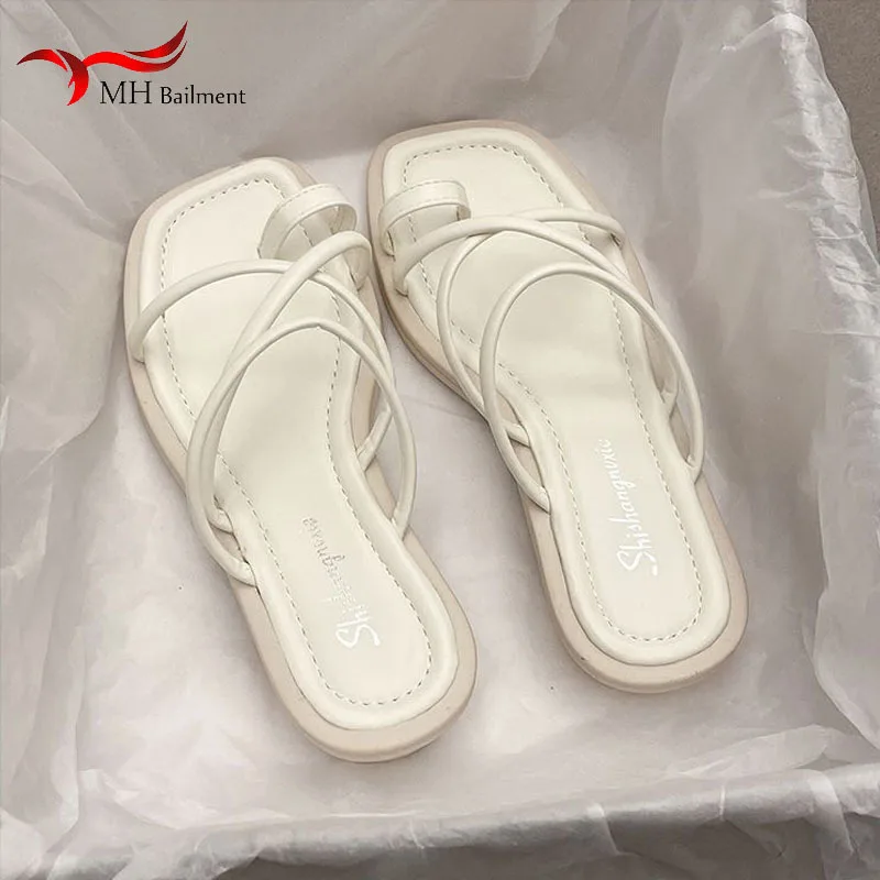 2023 Platform Women Slipper Fashion Narrow Band Ladies Summer Outdoor Beach Flip Flops Wedges Heel Slides Ladies Sandal Shoes