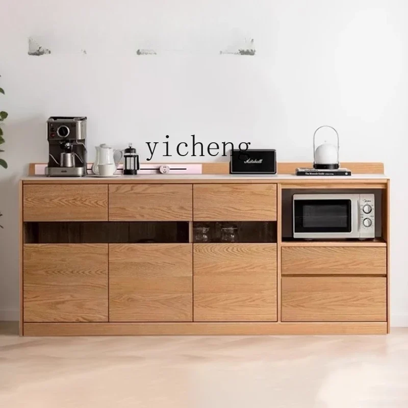 

V8 rock slab solid wood dining side cabinet integrated wall storage cabinet household kitchen tea coffee locker