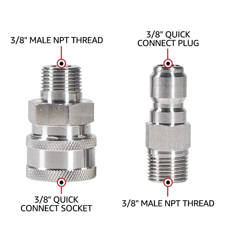 AB46-4500PSI Ball Valve Kit Switch With 3/8Inch Quick Plug Connector For Pressure Washer Hose Pump