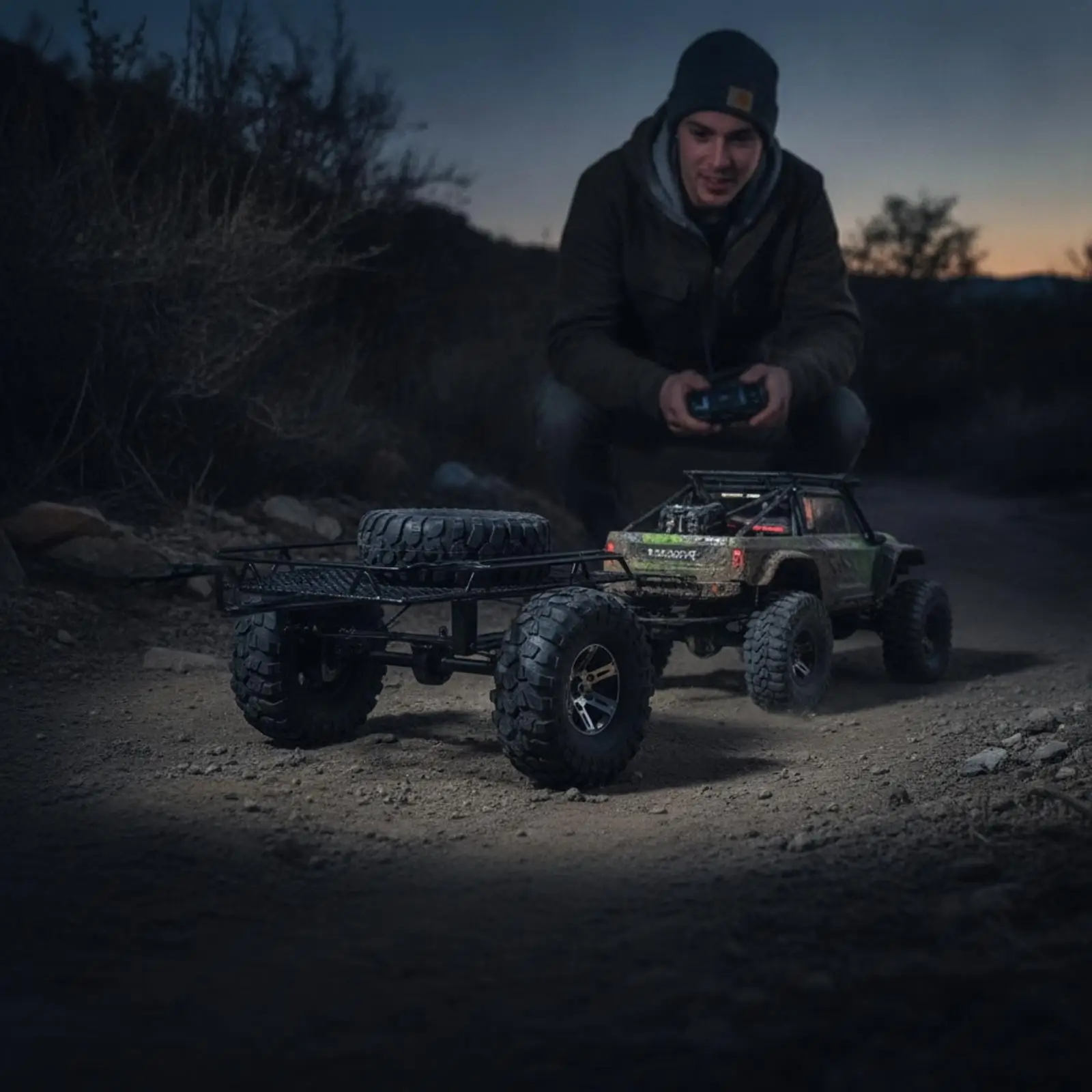Metal Crawler carrier/10 Scale RC Crawler Trailer Flatbed for Trail Runs