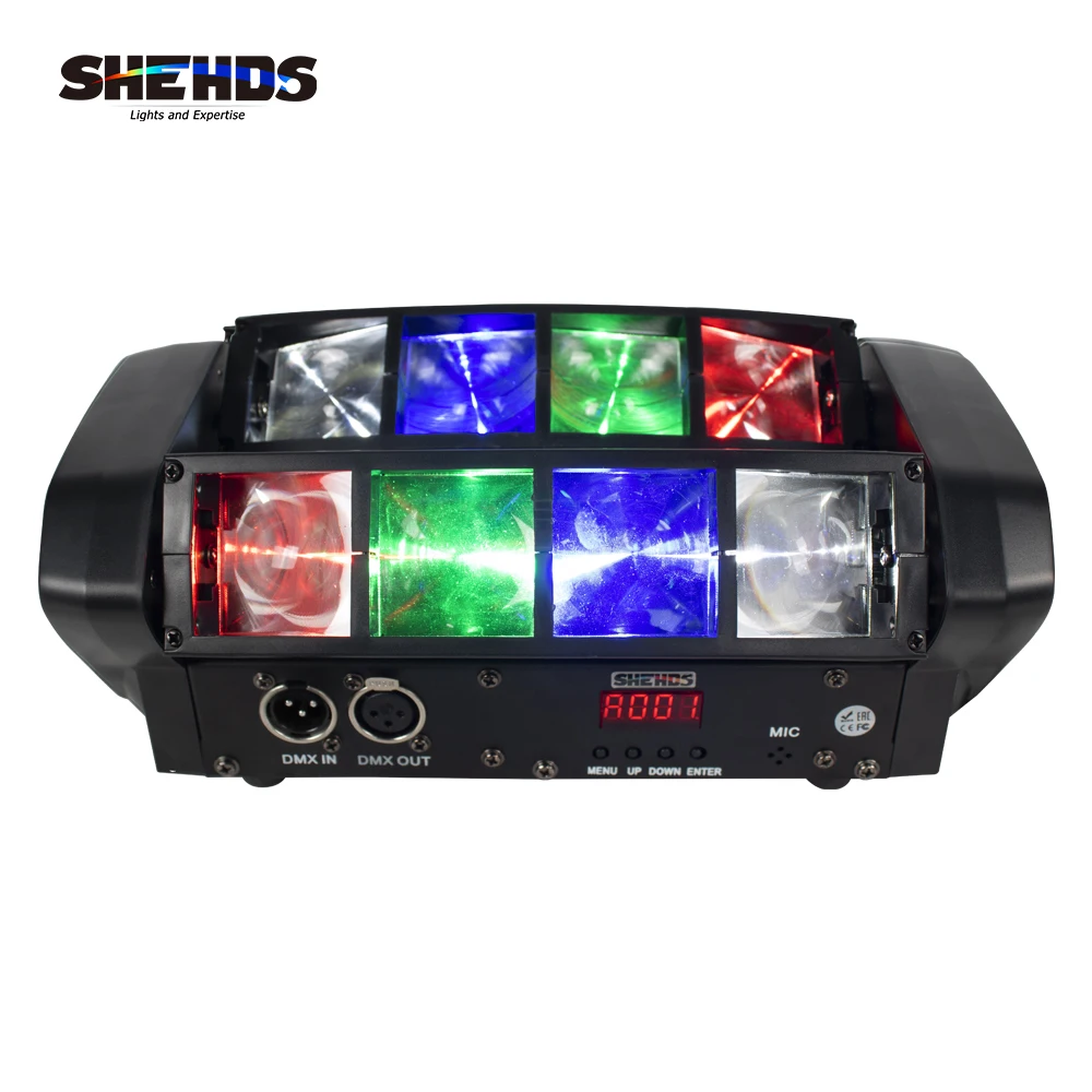 Imagem -03 - Mini Led Moving Head Disco Light 3-heads Spider Iluminação de Palco Grande Efeito Equipamento de dj Bar Luzes Dmx512 9x10w 4in Pcs por Lote