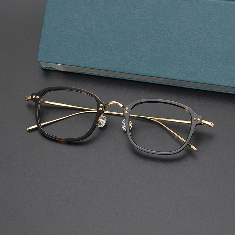 

3012 Pure Titanium Is Super Light Tortoiseshell Color Square Literature And Art Glasses High Quality Women's Glass Frame