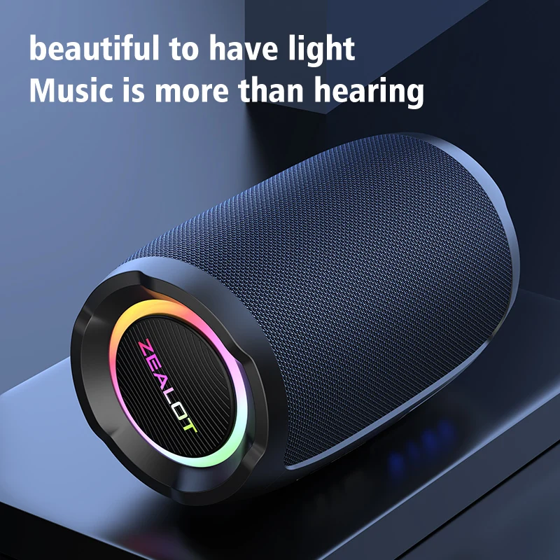 Zealot_S49 Altoparlante Bluetooth portatile Suono stereo 360 20W IPX6 Impermeabile Wireless Bluetooth 5.2 Vero stereo wireless