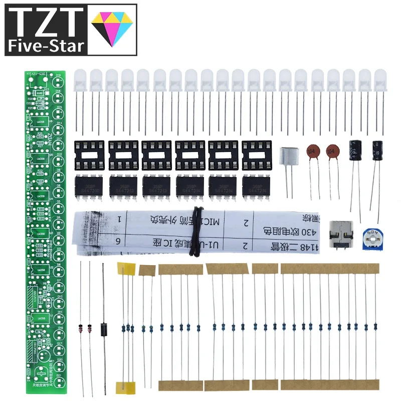 USB audio spectrum lamp kit LED car volume level indicator music audio display circuit board to increase the hands-on ability