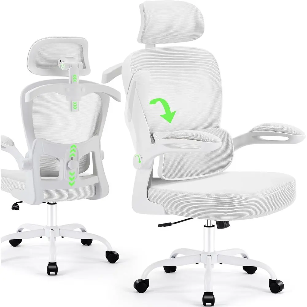 

Oice Chair Ergonomic Desk Chairs with Adjustable Lumbar Support& rest Hanger, High Back Breathable Mesh Chair with Wheels