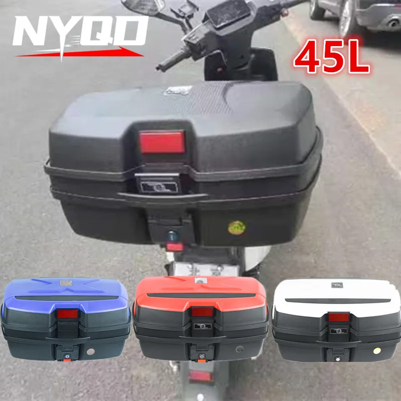 Motorcycle Trunk 45L Universal Electric Vehicle Trunk Thickened Large Capacity Trunk