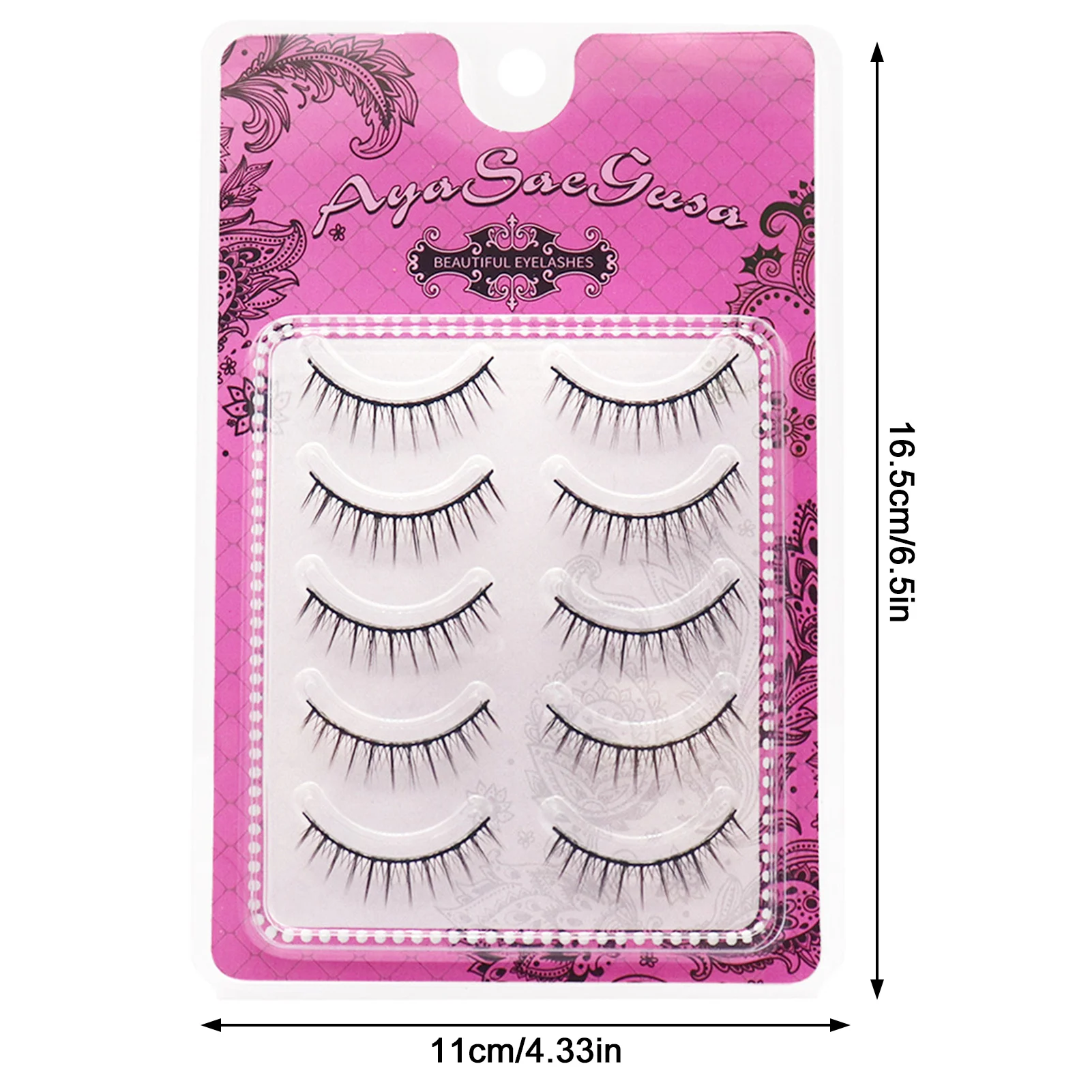 5ペア入りフルストリップつけまつげ 韓国風 DIY コスプレ ドールアイ ふんわりまつげ ナチュラル ソフト つけまつげ メイクアップ用品