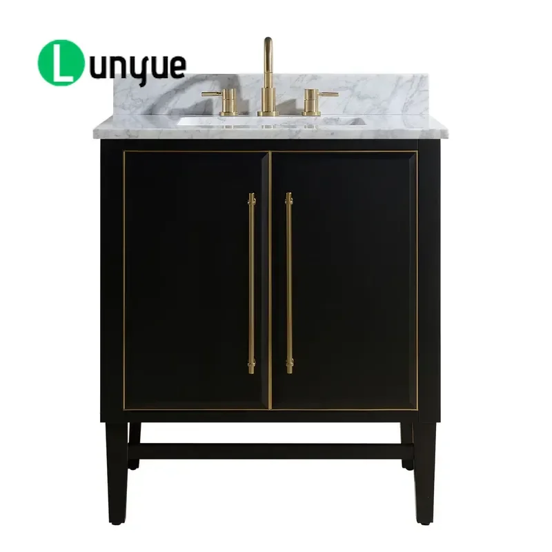 Modern Floor to Ceiling Bathroom Vanity Cabinet with Sink Luxury Hotel Countertop Makeup Washroom Furniture Storage Solution