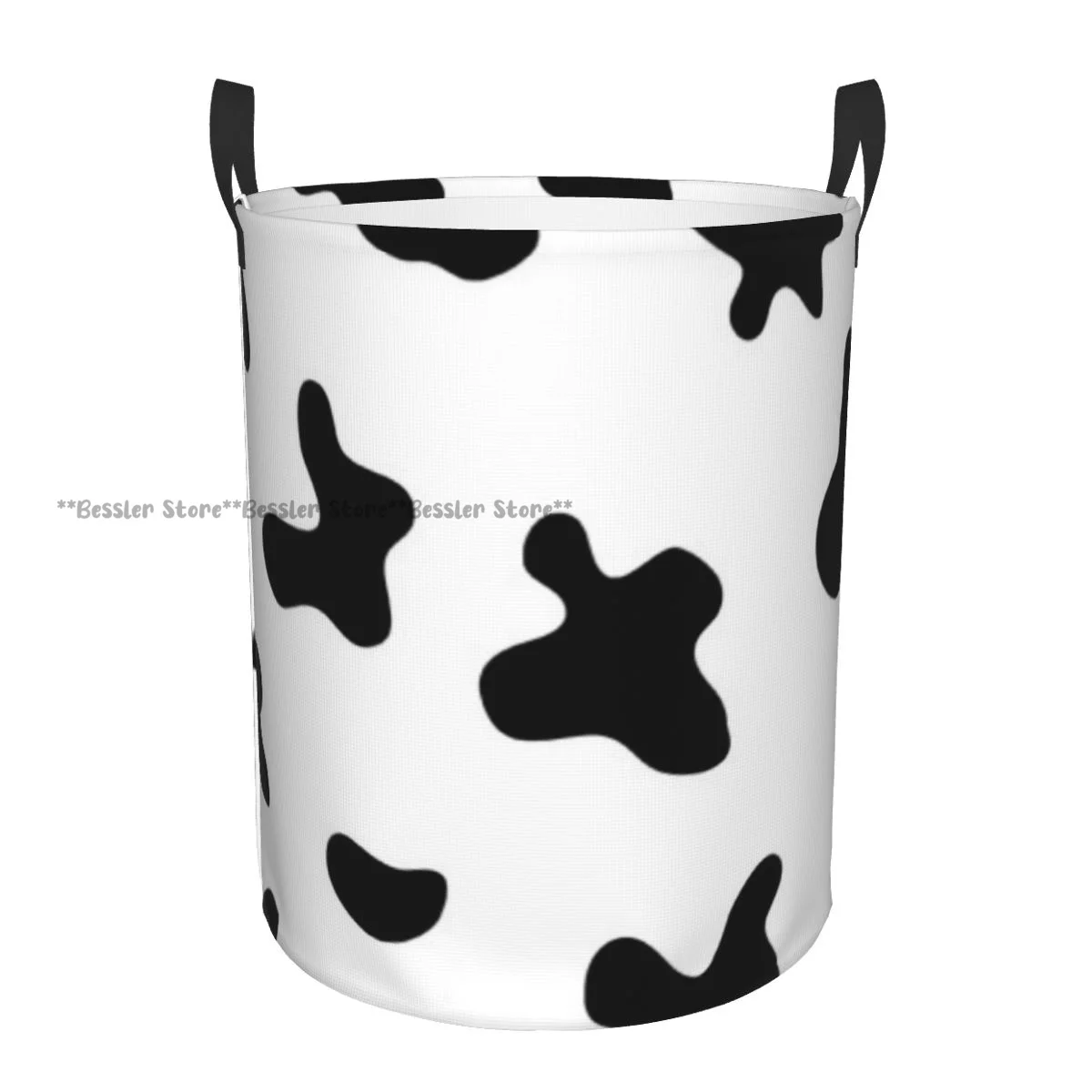 Dirty Laundry Basket Cow Spots Textures Folding Clothing Storage Bucket Home Waterproof Organizer