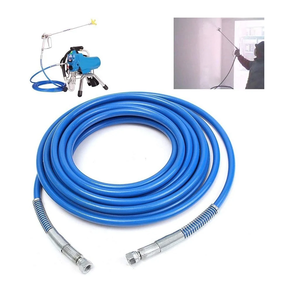 Tubo Spray per vernice Airless da 1/4 di pollice tubo flessibile in fibra flessibile per spruzzatore di vernice universale ad alta pressione 3300 PSI (25 piedi, blu)