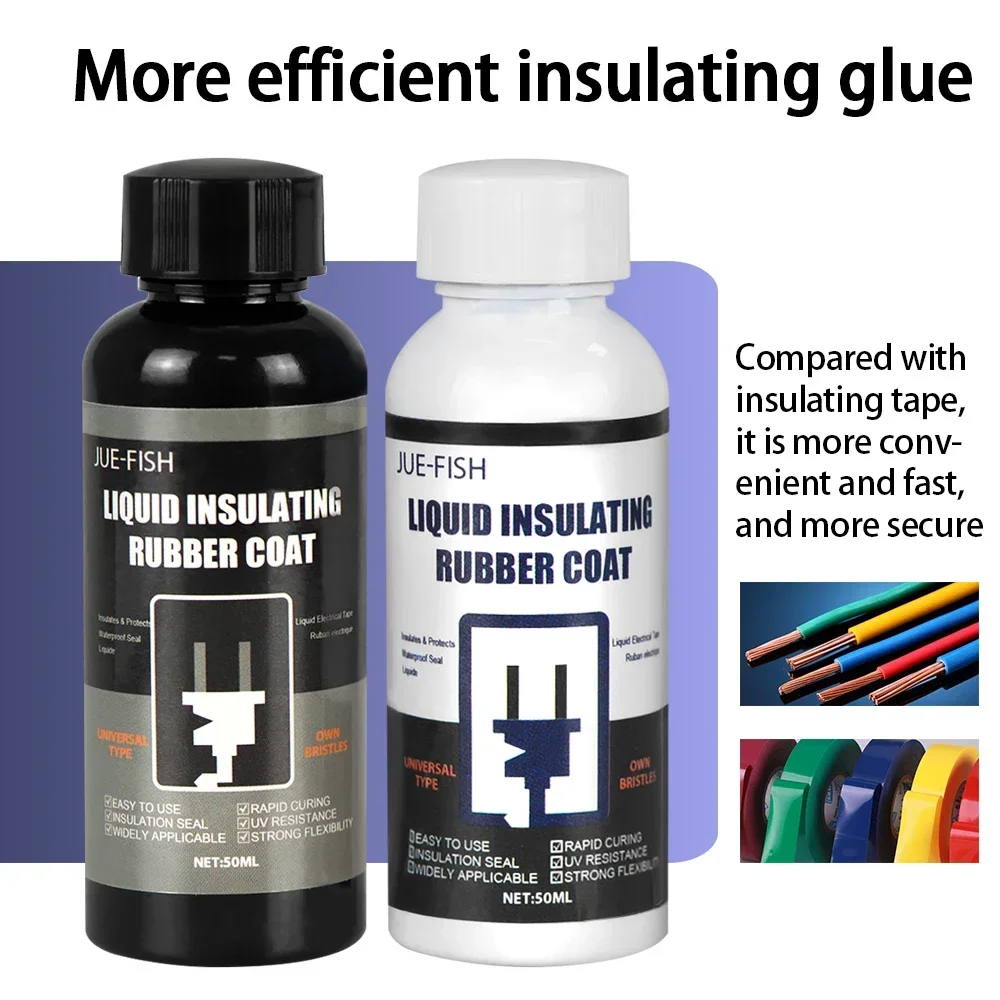50ML Liquid Insulating Tape Repair Rubber Electrical Wire Cable Coat Fix Line Glue Wide Range Liquid Insulation Paste