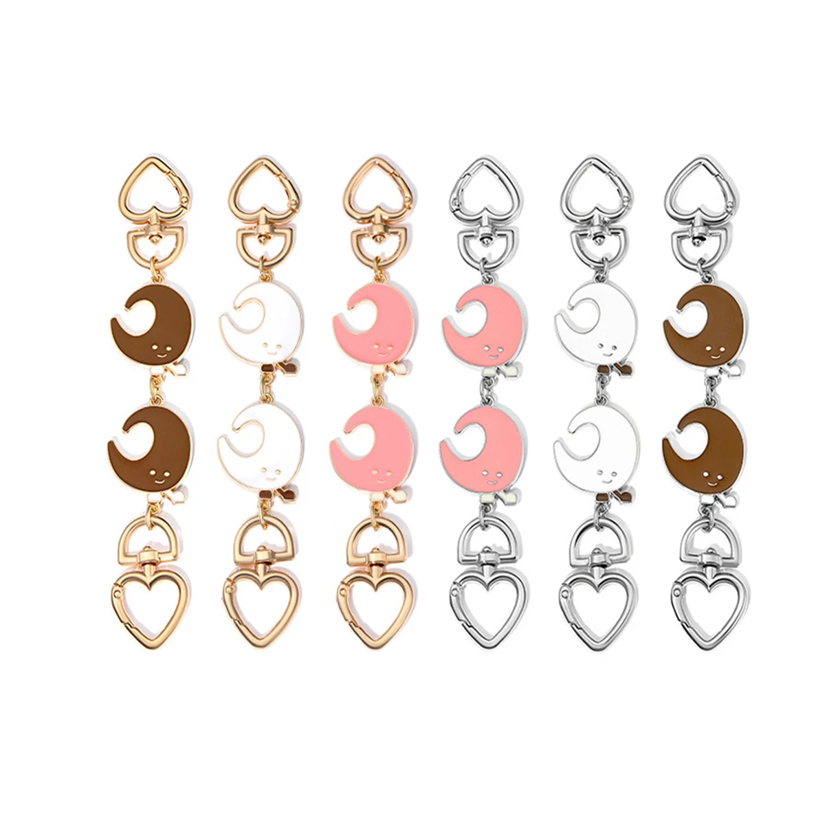 New Style Moon Pattern Bag Extension Chain Pink Purse Extender Golden Bag Chain Extender for Crossbody Handbags