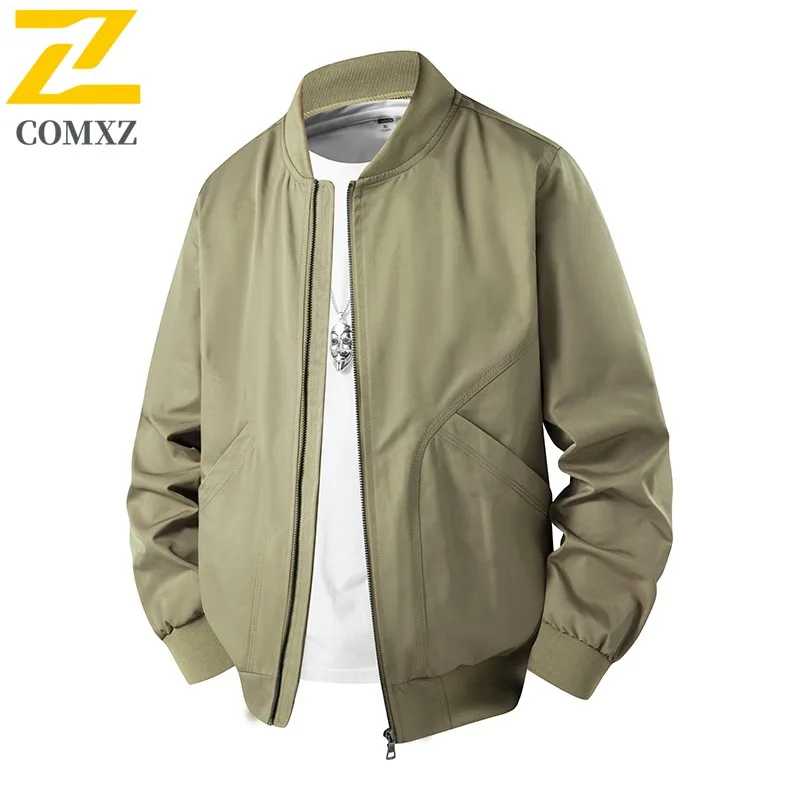 

COMXZ Men Hiking Jacket Stylish Stand Collar Design Travel Lightweight Coat Versatile Riding Comfort Autumn New Windbreaker