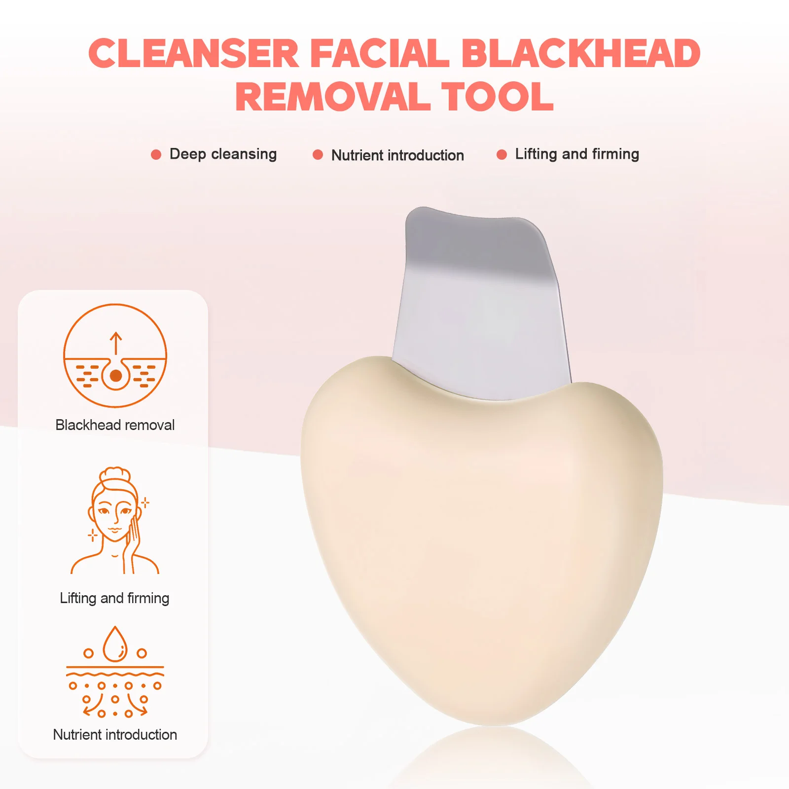 Épurateur de peau, grattoir pour le visage, spatule, nettoyeur de pores, nettoyage en profondeur, extracteur de sébum, outil pour le visage