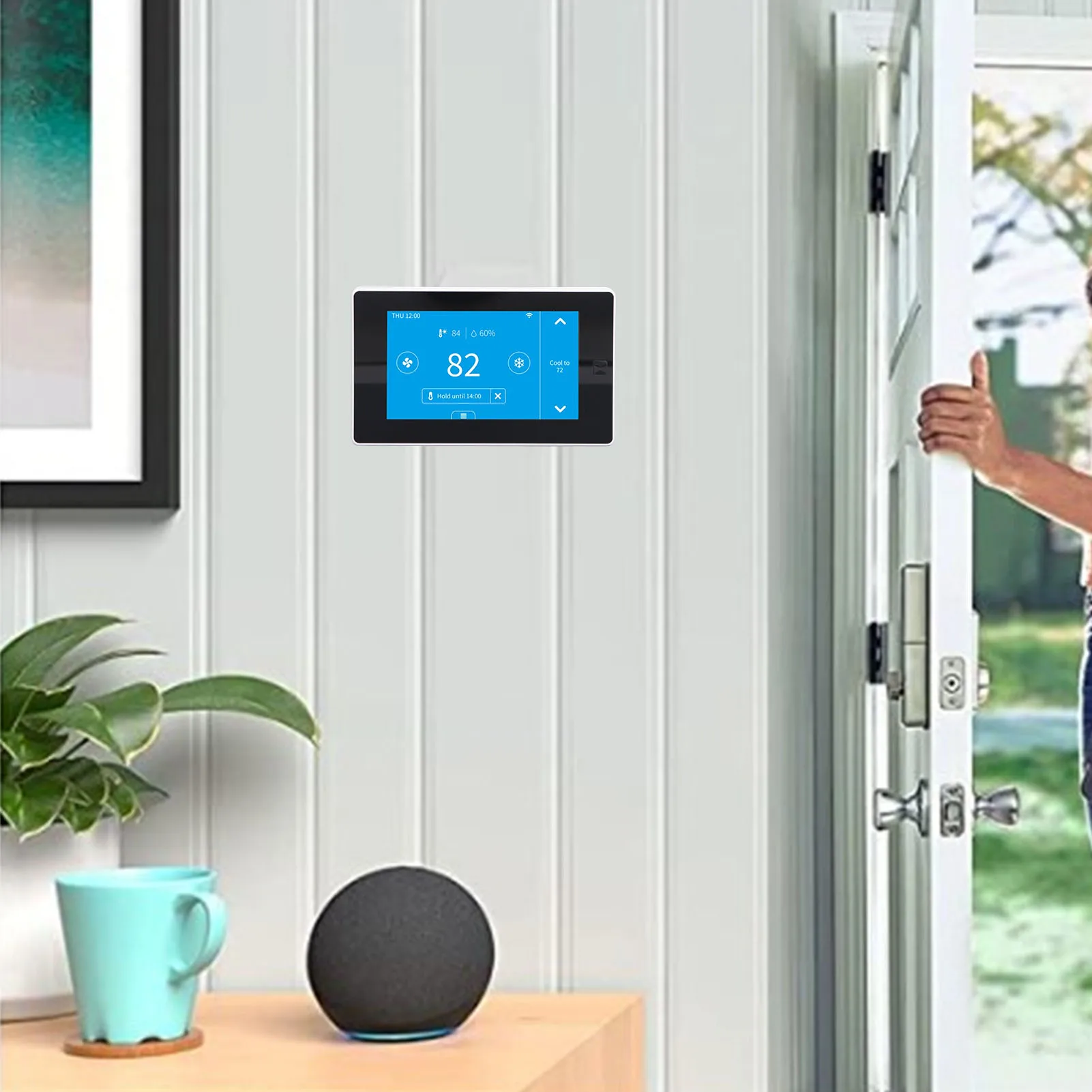 Digital Thermostat Smart WiFi Temperature Monitor Sensor with Large LCD  Remote Control for Home Temperature Monitor