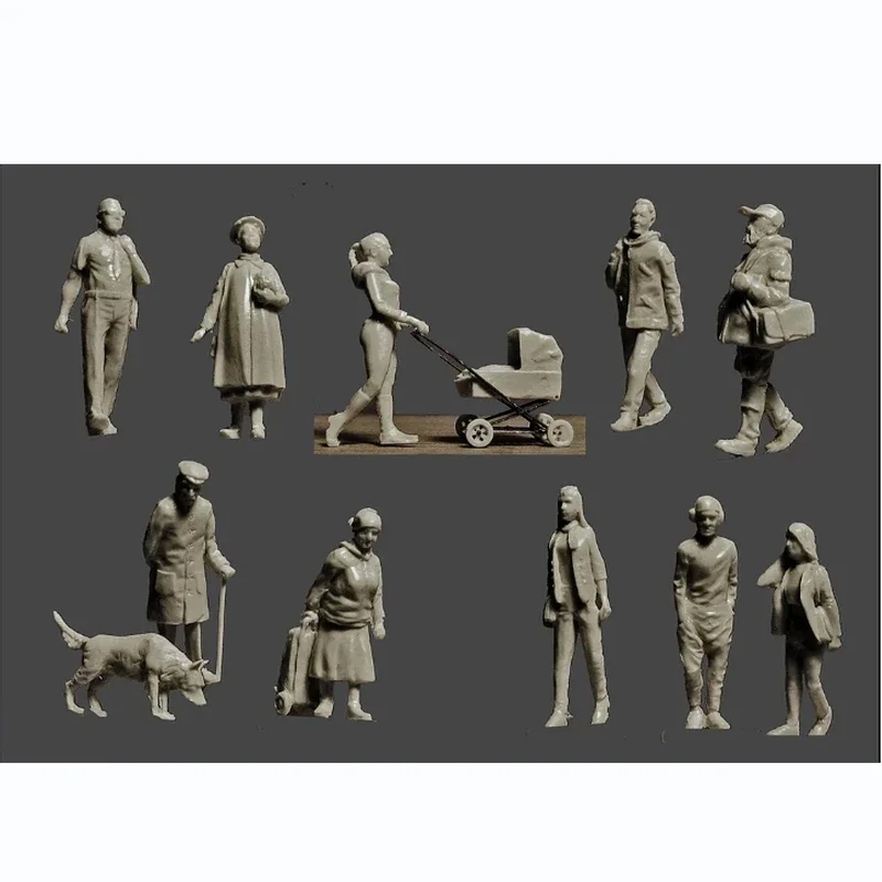 1/72 Scale Resin Figure GK Model, Passes-by Townsfolk, Unassembled and unpainted Garage Kit Miniature Toy