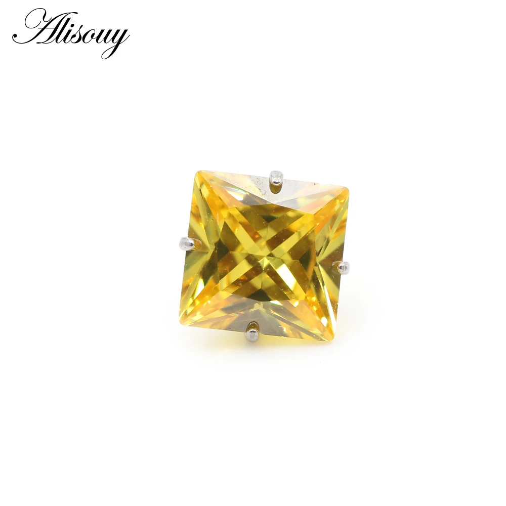 G23 Titanium Externally Thread Square Zircon Lip Labret Rings