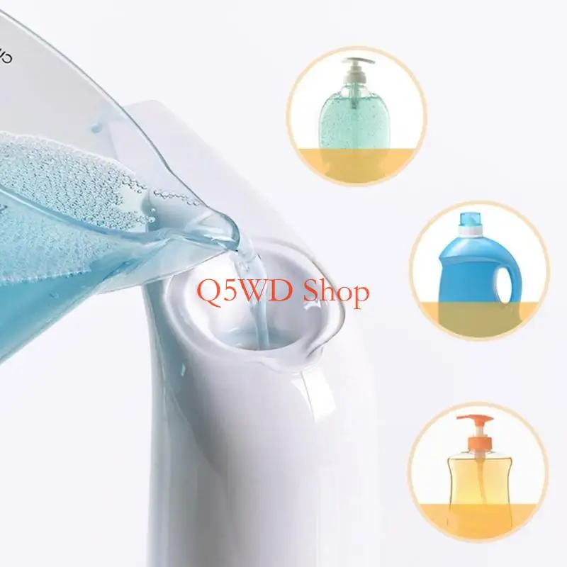 Q5WD 400ml Automatic Liquid Soap Dispenser Deep Grain Pattern Battery Operated Waterproof Touchless Disinectant Machine for