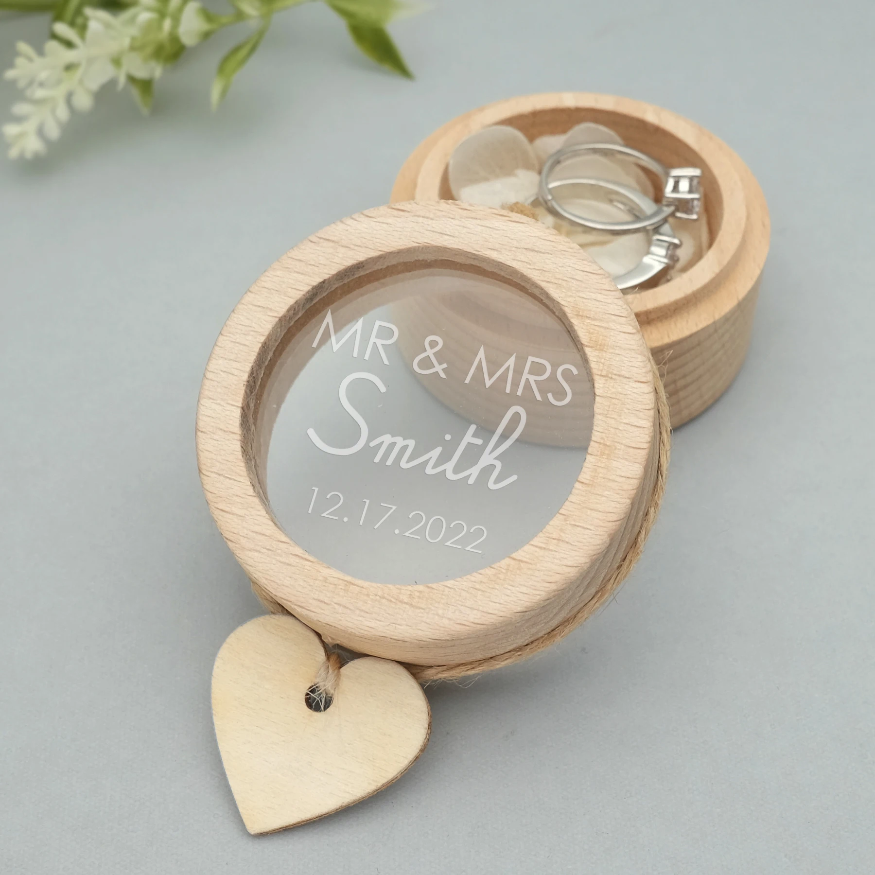 

Personalized Ring Box Wooden Ring Holder Box Engagement Proposal Custom Ring Bearer Engraved Rustic Wedding Gifts Party Favors