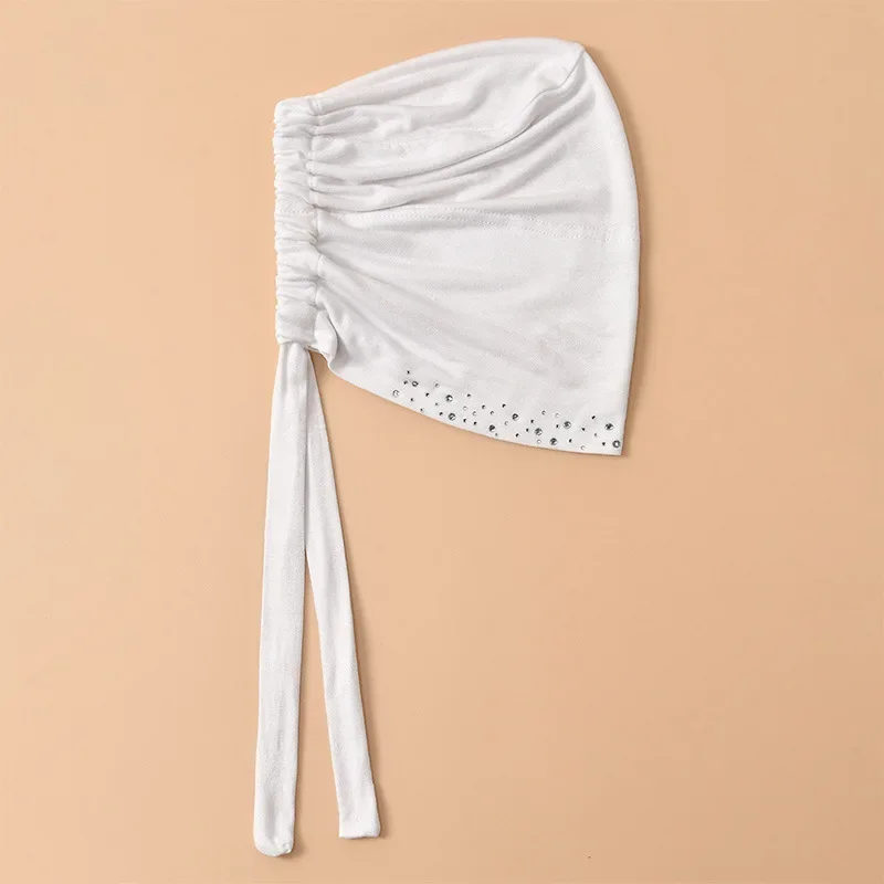 

New Modal Rhinestone Band Muslim Turban Hat Inner Hijab Caps Islamic Underscarf Bonnet India Hats Female Headwrap Turbante Mujer