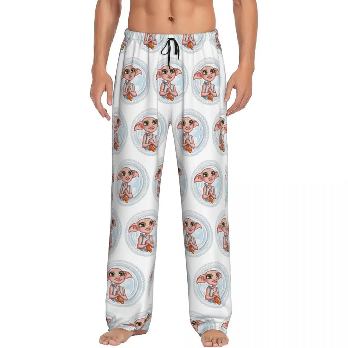

Custom Print Men Dobby Pajama Pants British Fantasy Magic Fiction Sleepwear Sleep Lounge Bottoms with Pockets