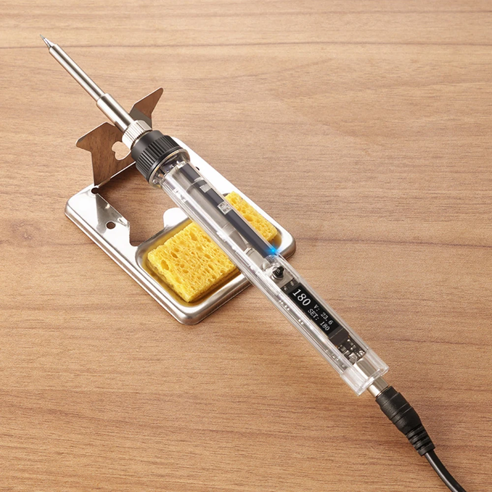Digitale Mini Soldeerbout DC12-24V 72W Instelbare Temperatuur Draagbare Elektrische Lassen Soldeer Tip Station Tool OLED T12