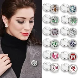 New Aromatherapy Jewelry Brooches Aroma Diffuser Brooch Tree of Life Flower Open Locket DIY Perfume Essential Oil Perfume Brooch