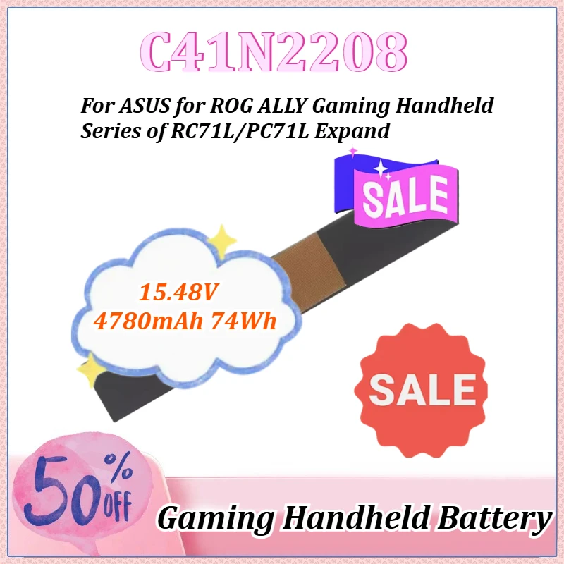 

15.48V 4780mAh 74Wh C41N2208 Battery for ASUS for ROG ALLY Gaming Handheld Series of RC71L/PC71L Expand High Capacity Upgrade