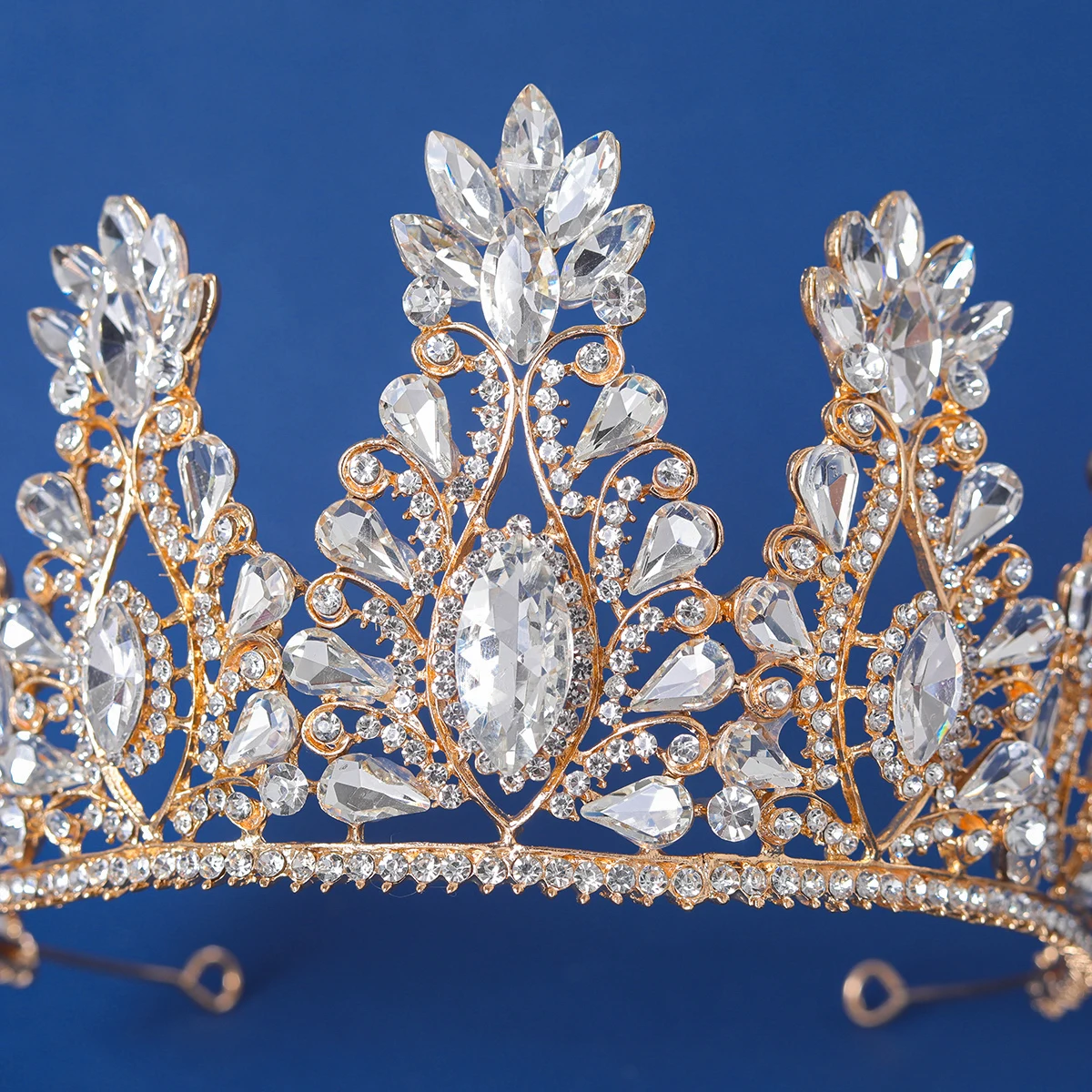 Accessoires de cheveux de reconstitution historique de mariage pour les femmes, diadème de biscuits de cristal, grands diadèmes, couronnes de mariée, bijoux de tête de reine de princesse