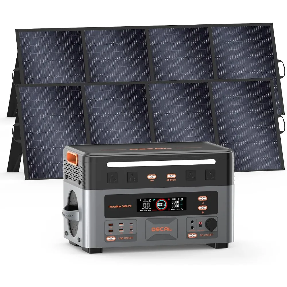 2016Wh Portable Power Station Solar Generator with 2 400W Panels Included