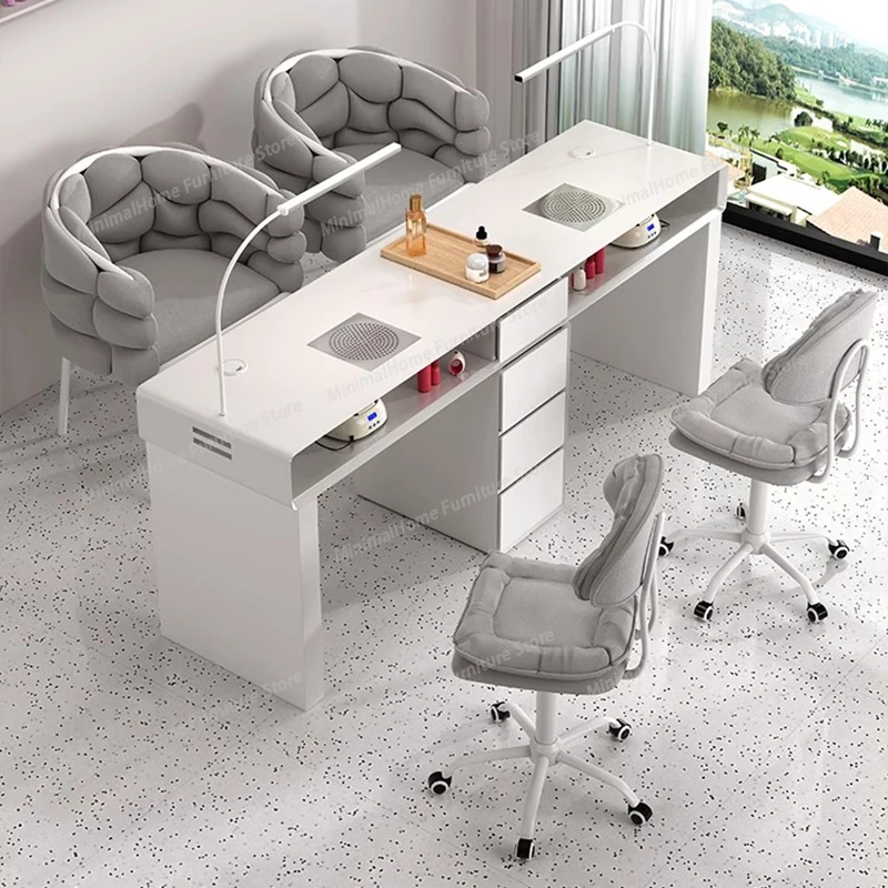

Luxury Premium Trendy Nail Table Space Saving Manicure Table Unique Design Mesa Para Manicura Profesional Salon Furniture