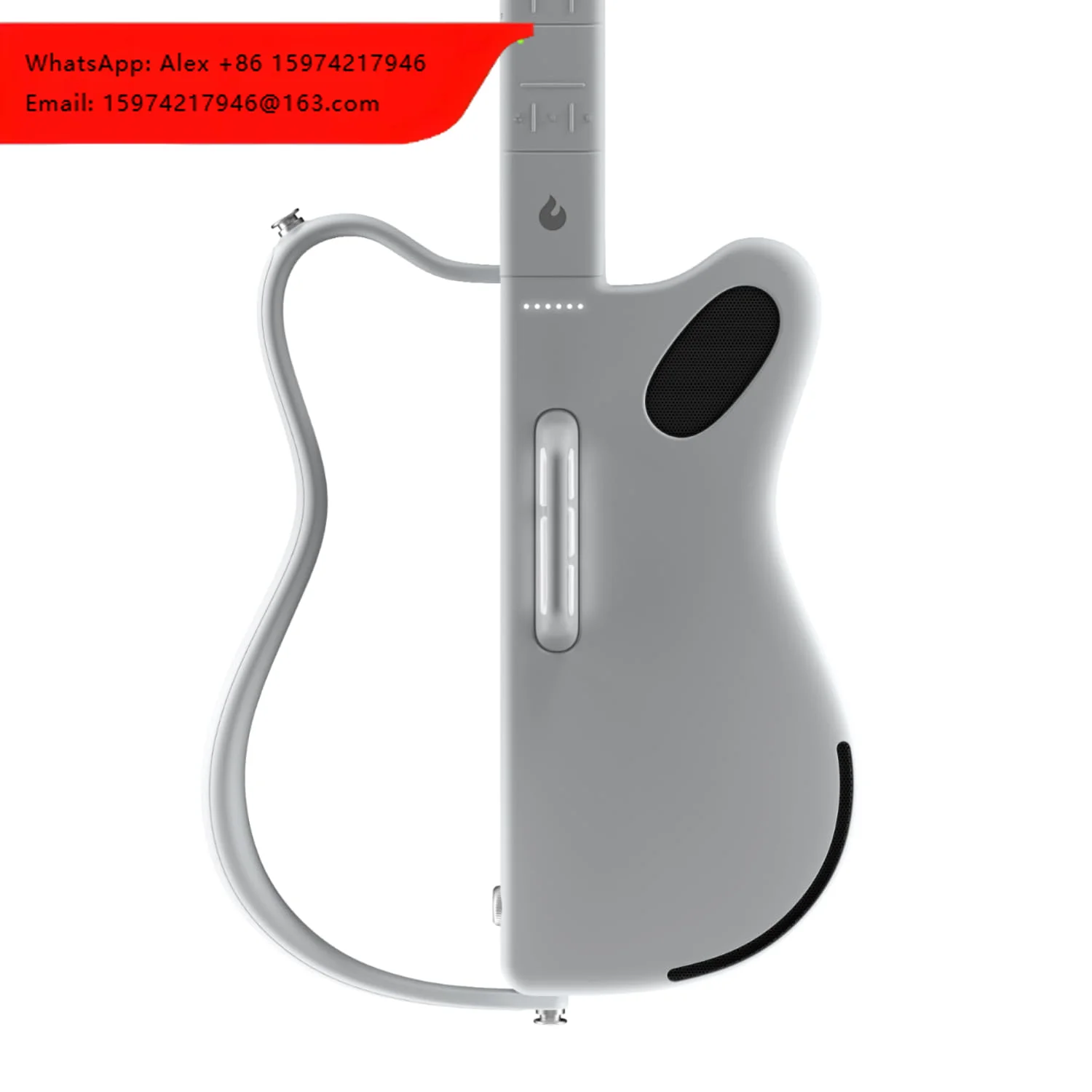 LAVA GENIE Stringless Smart Guitar, No Strings Attached, Hundreds Of Instrument Presets, Onboard Speaker, Foldable, Detachable