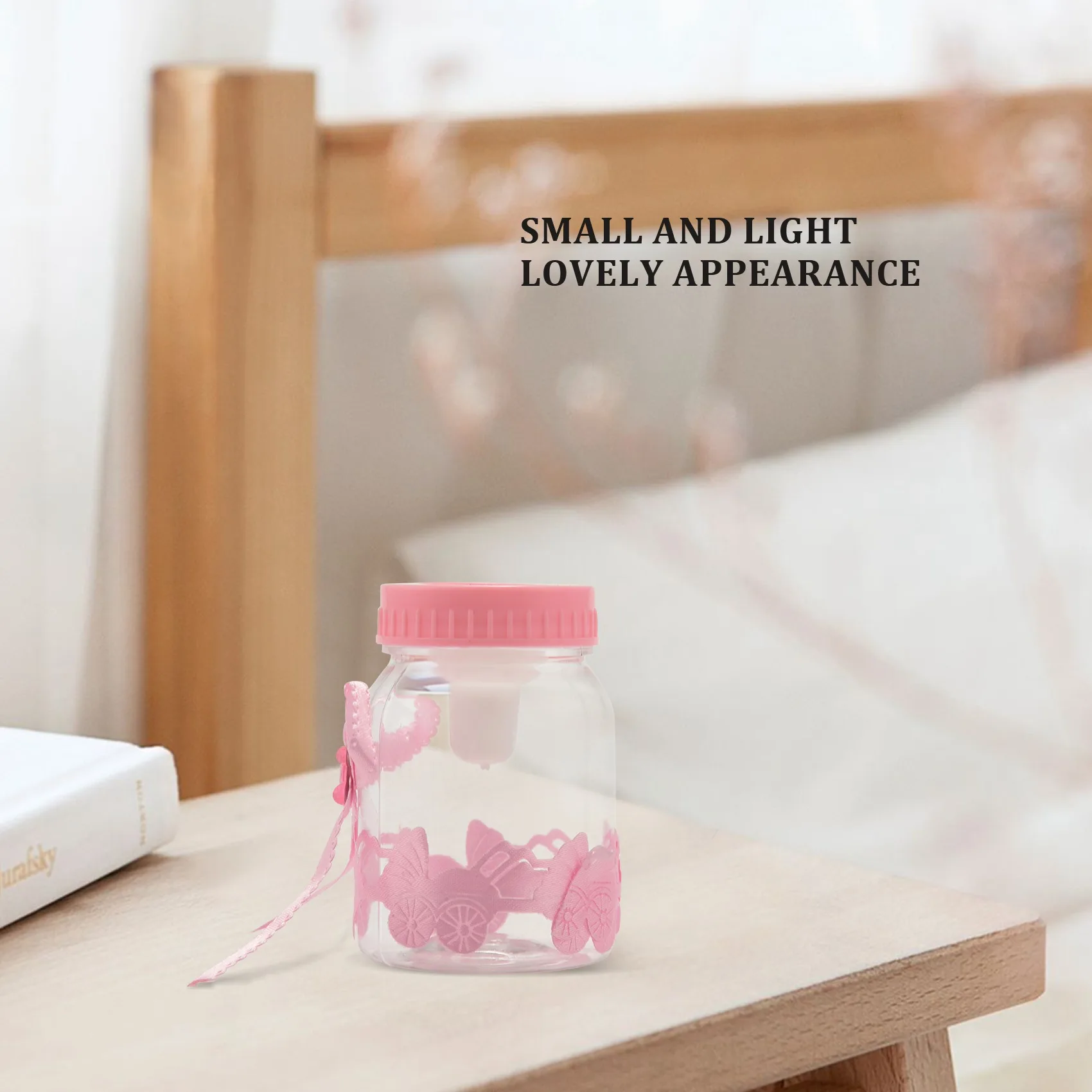 New 24 x Baby bottle mini baby bottle 4x9cm rhinestone pink bear gift favor baby girl baby baptism