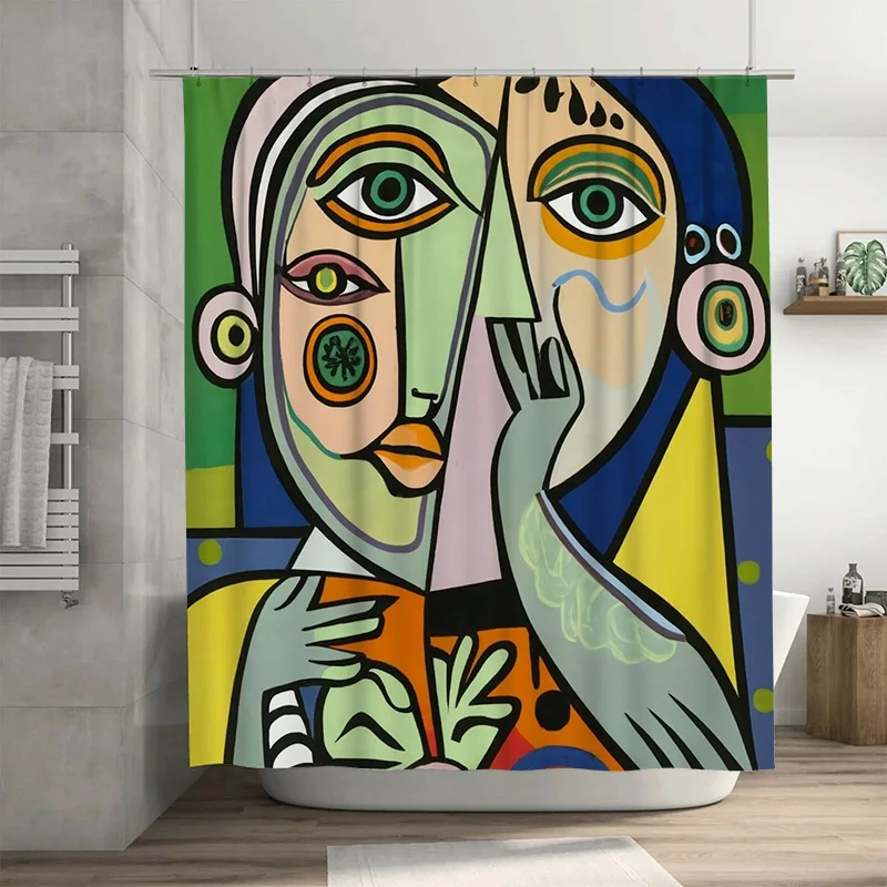 

Colorful Bathroom Shower Curtain with Modern Art Design for Home Decor Green & Yellow Abstract Print Size: 72 x 84 inches AliExp