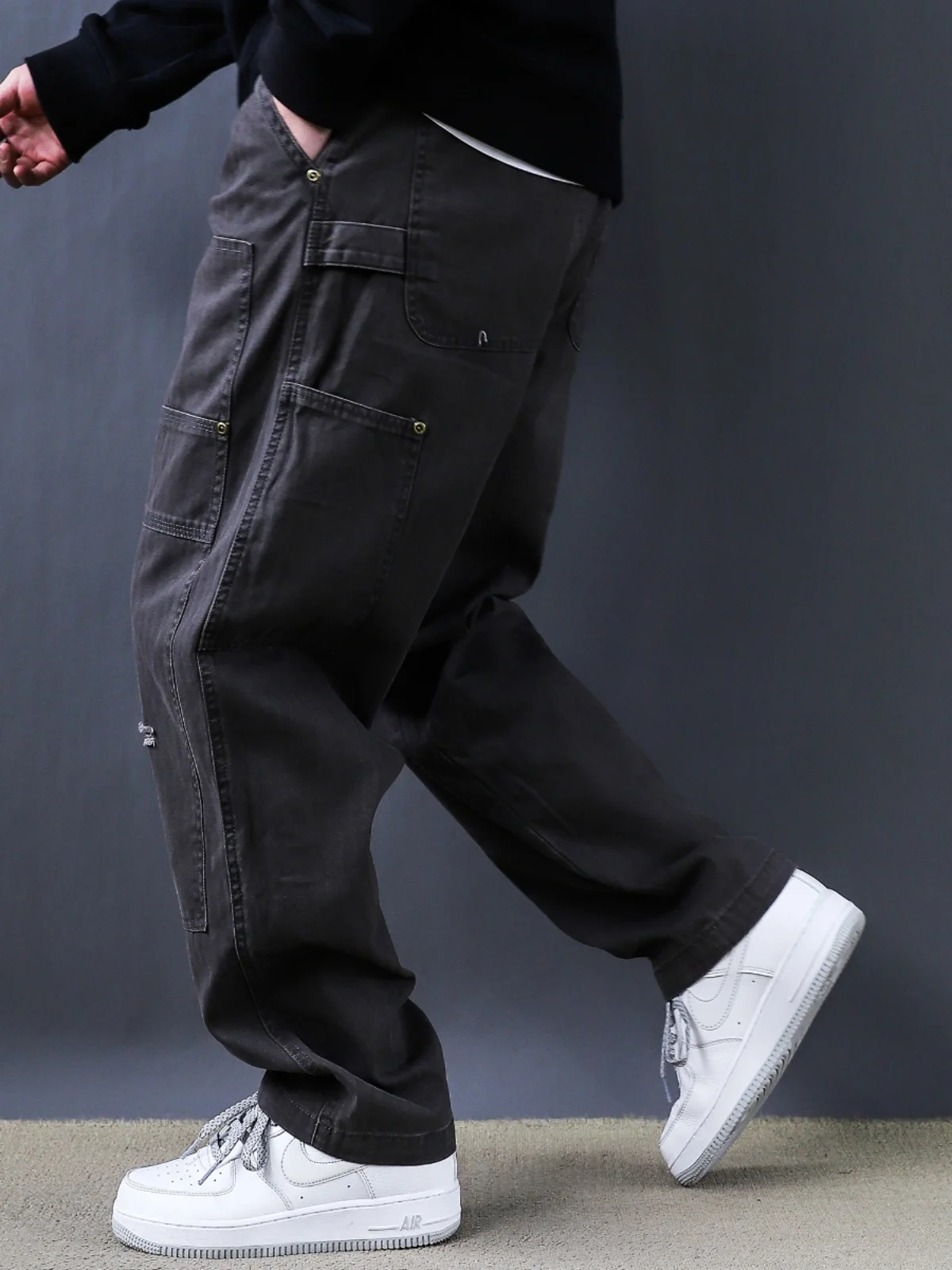 

Новые мужские повседневные брюки прямого кроя 2025 года, свободные, широкие, в стиле рабочей одежды, молодежные, модные, весна-осень